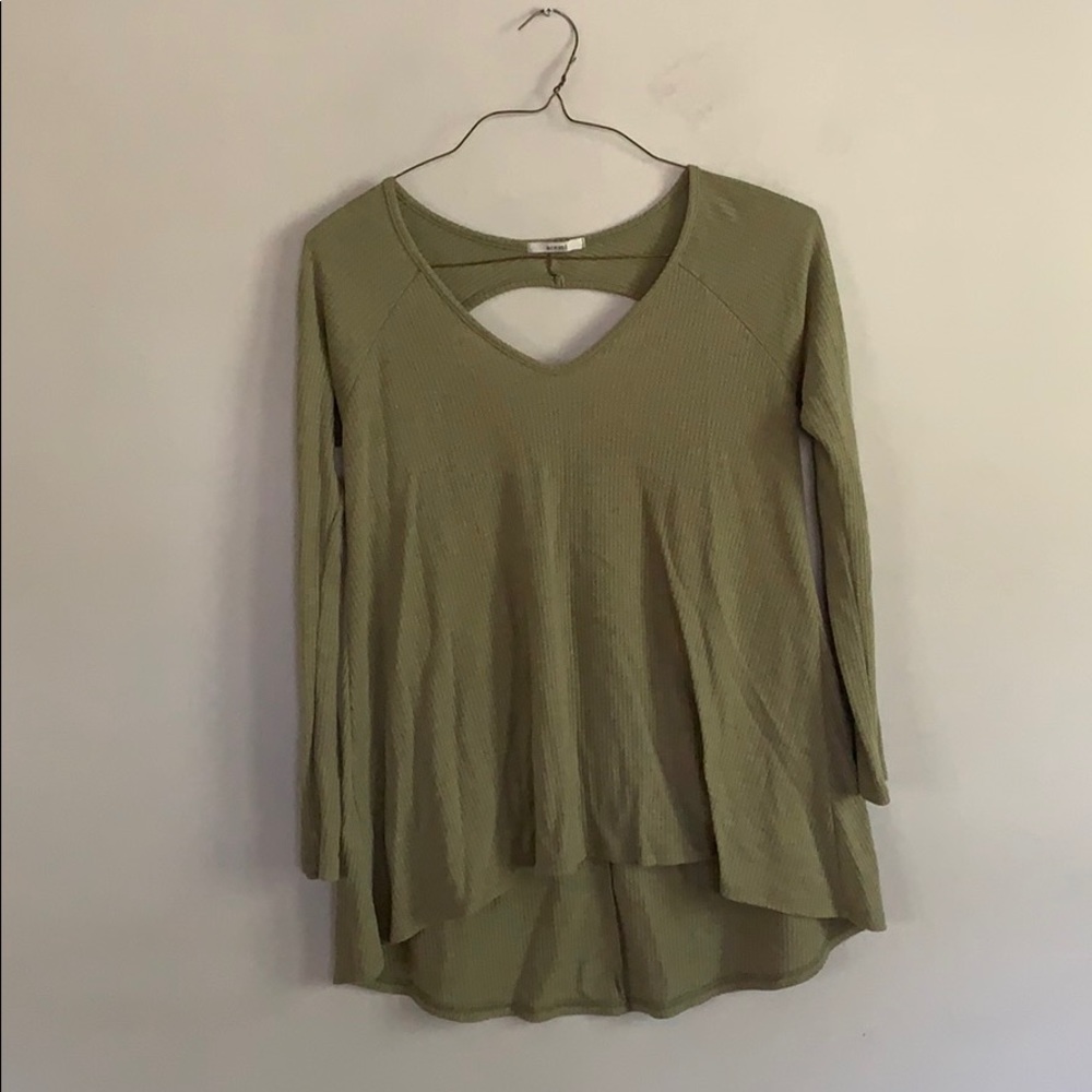 Waffle knit long sleeve